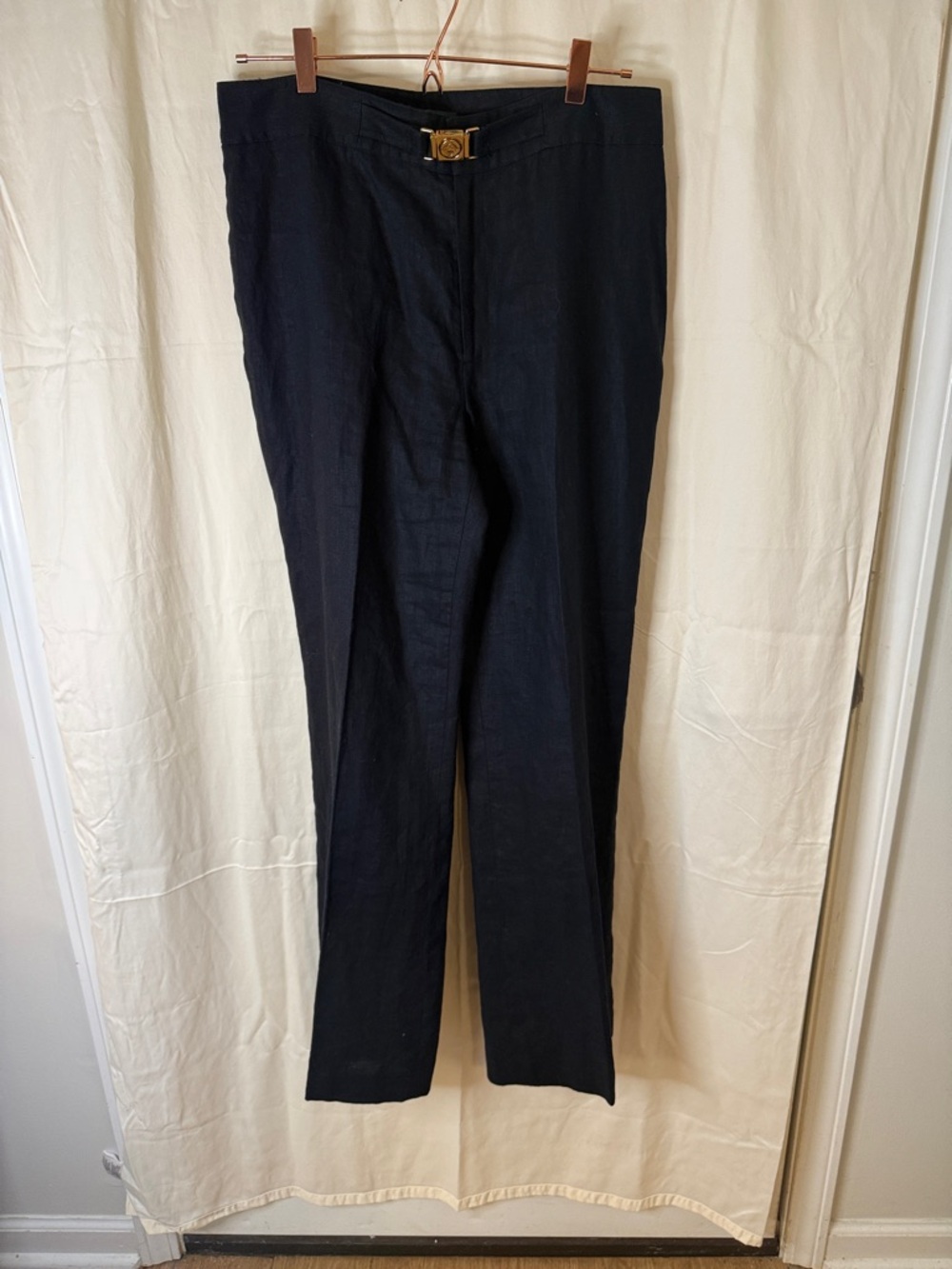 Lauren Ralph Lauren Black Dress Pants with Gold Buckle